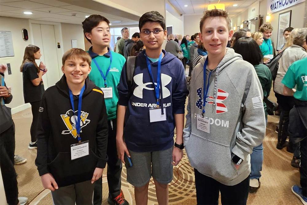 Mars Area Middle School students Preston Musser, Conner Liu, Mahin Ugle and Jackson Ulonska competed in the 2023 Pennsylvania State MathCounts Competition.