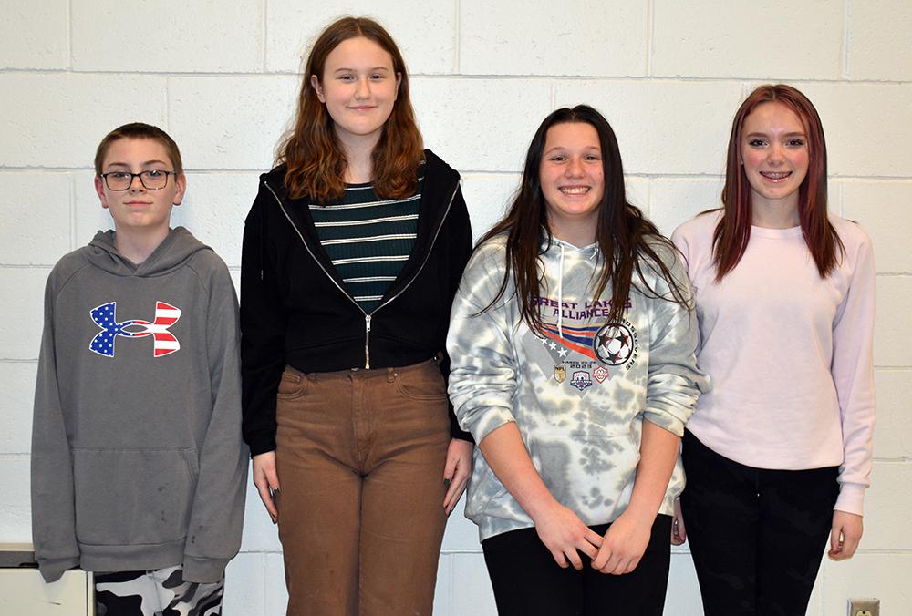 Mars Area Middle School students Christopher Pelczarski, Riley Long, Ciara Spaun and Bonnie Wilbert were selected to perform at the PMEA Junior High District Chorus Festival.